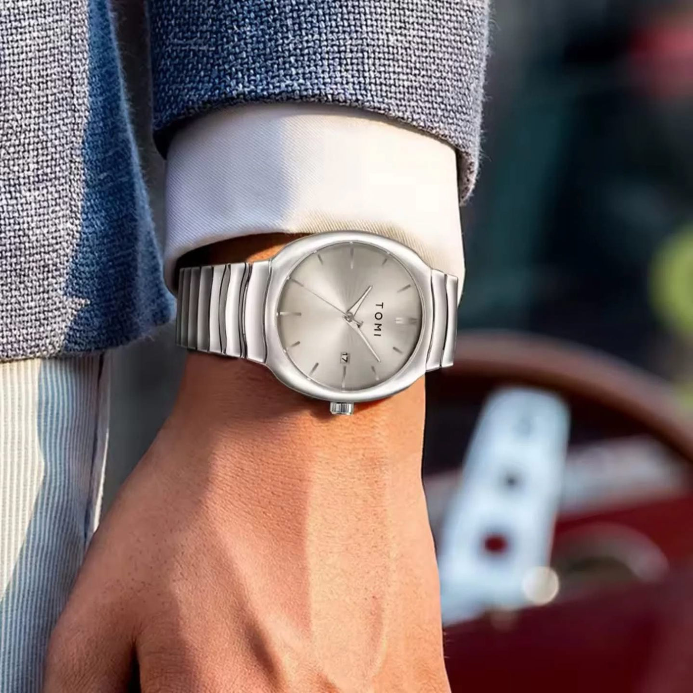 TOMI Men & Boys Luxury Watch Gift Set – Date Feature | PU Strap | Fancy Dress Accessories Included (Gift Box)